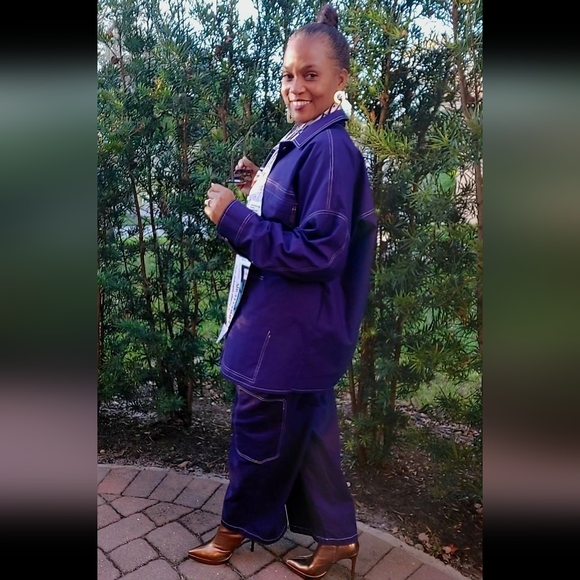 Utility jean jacket (see closet for purse in the pictures) - Picture 1 of 15